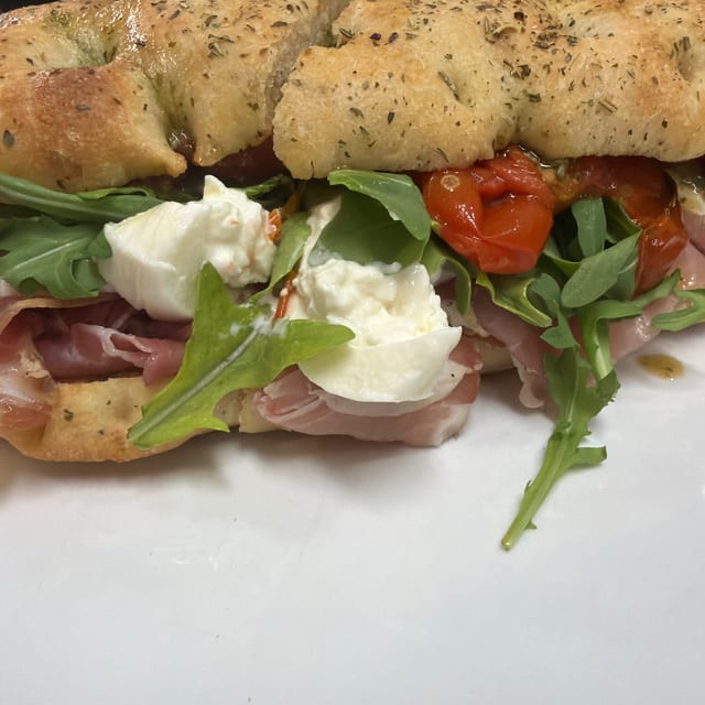THE BURRATA CAPRESE SANDWICH *.